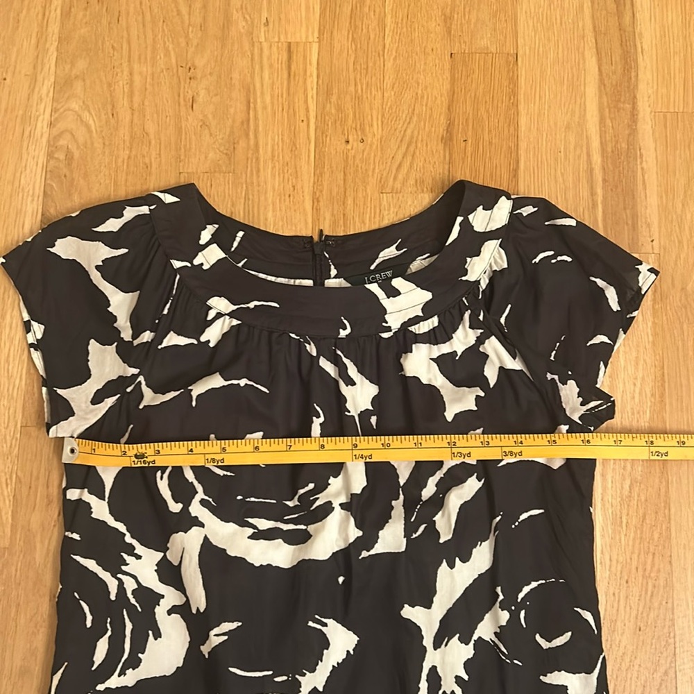 J. Crew Floral Black & White with Pockets Cap Sleeve Dress Women’s Size 0 - Picture 3 of 16